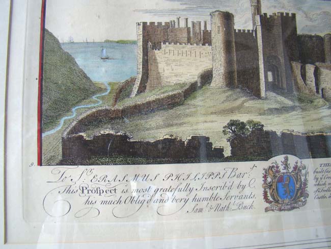 An attracrive set of four 18th century hand colored steel engravings of Castles by Samuel and Nathaniel Buck published in 1741. — image 5